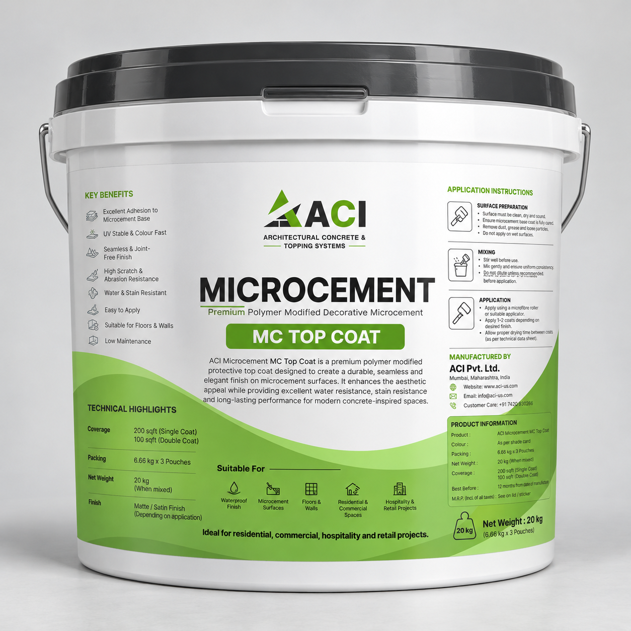 ACI Microcement Top Coat Bucket